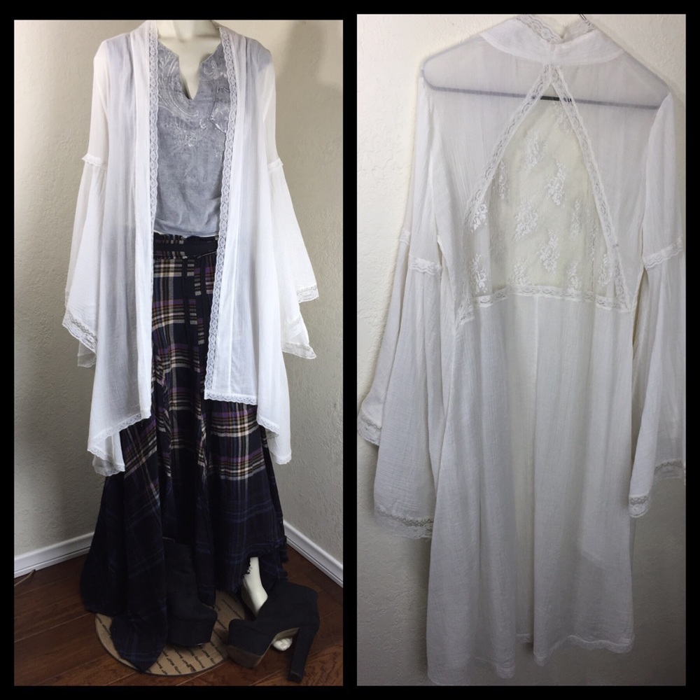 Free people white Kimono